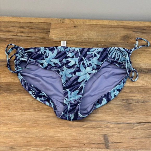 Athleta Full Coverage Side Cinch Tiger Lilly Tropical Floral Print Bikini Swim - Picture 1 of 6